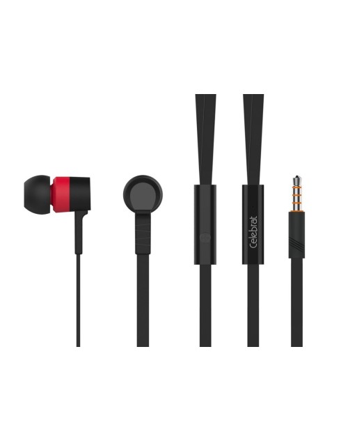 New Arrival Universal D2 (2016) Premium High Quality Stereo Earphone with MIC HiFi Sound Effects, Clear Human Voice, Flat Tangle In-Ear Noise Isolation hands-free Earphones-Red